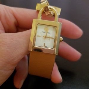 Tory Burch Light Brown Leather Strap Watch